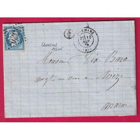 N°60 GC 1330 DORMANS MARNE BOITE RURALE SUPPLEMENTAIRE A2 CHASSINS AISNE POUR AVIZE MARNE LETTRE