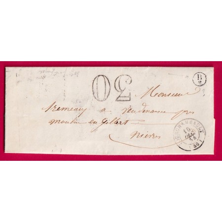 CAD TYPE 15 FOURCHAMBAULT NIEVRE BOITE RURALE SUPPLEMENTAIRE B2 A IDENTIFIER POUR MOULINS EN GILBERT LETTRE