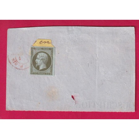 N°11 CAD ROUGE DES IMPRIME SUR DEVANT DE LETTRE IMPRIME BANDE ABSENTE LETTRE
