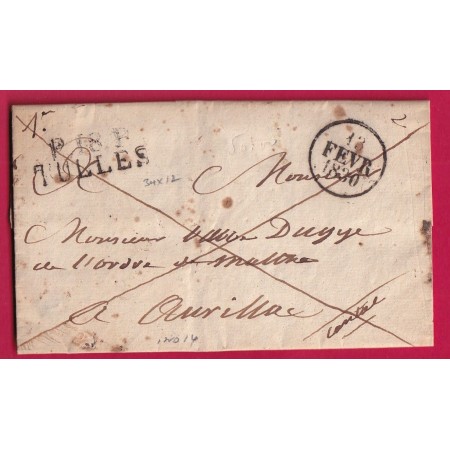 MARQUE P18P TULLE CORREZE EN NOIR 1830 INDICE 14 POUR AURILLAC CANTAL LETTRE