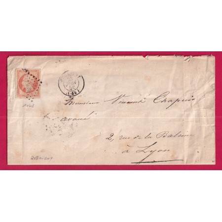 N°16 TTB PC 1468 QUERIGNY NIEVRE POUR LYON  LETTRE