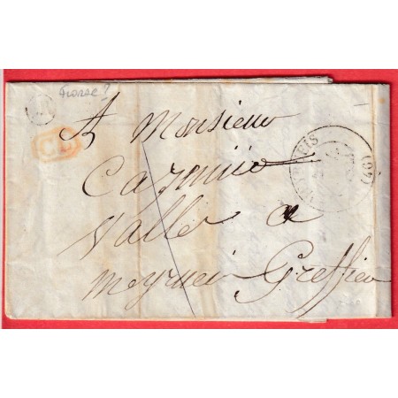 CAD TYPE 13 MEYRUEIS LOZERE TAXE LOCALE 1 CL EN ROUGE OR FLORAC ?? POUR MEYRUEIS