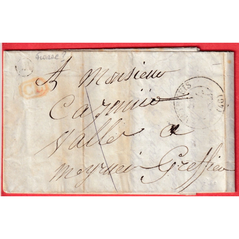 CAD TYPE 13 MEYRUEIS LOZERE TAXE LOCALE 1 CL EN ROUGE OR FLORAC ?? POUR MEYRUEIS