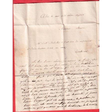 MARQUE 72 ST CLOUD SEINE ET OISE TAXE 2 ROUGE POUR PARIS 1828 INDICE 9