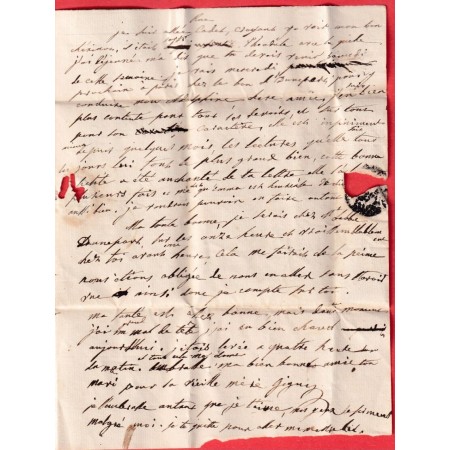 MARQUE 72 ST CLOUD SEINE ET OISE TAXE 2 ROUGE POUR PARIS 1828 INDICE 9