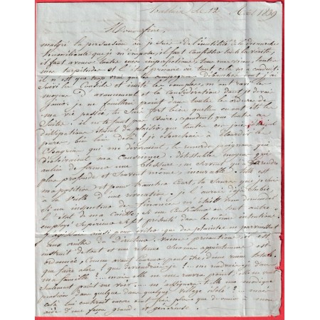 CAD TYPE 13 TOURCOING NORD BOITE RURALE D HALLOUIN + AVIS DE CHARGEMENT 1839 TAXE MANUSCRIT 14 LANNION COTES DU NORD