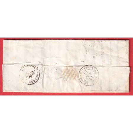 CAD TYPE15 GANNAT ALLIER 1851 TAXE TAMPON 25 OR JENZAT POUR BESSE EN CHANDESSE PUY DE DOME