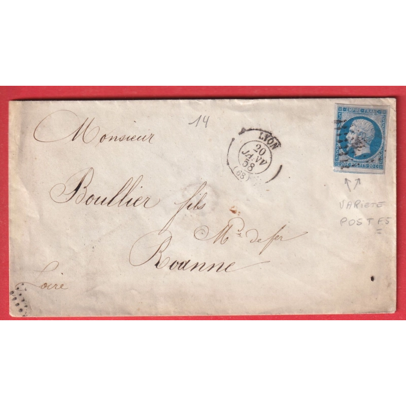 N°14 VARIETE POSTFS PC 1818 LYON 1858 ROANNE LOIRE