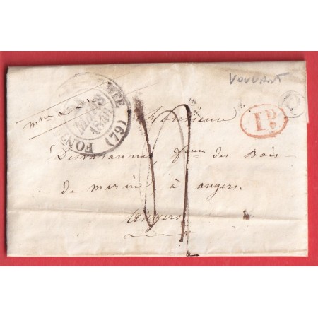 CAD TYPE 13 FONTENAY LE COMTE DECIME + BOITE RURALE D VOUVANT VENDEE ANGERS 1846