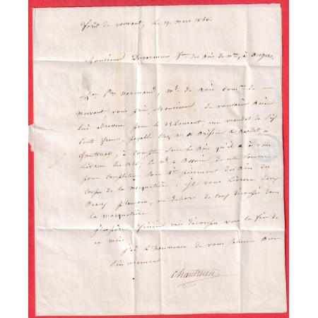 CAD TYPE 13 FONTENAY LE COMTE DECIME + BOITE RURALE D VOUVANT VENDEE ANGERS 1846