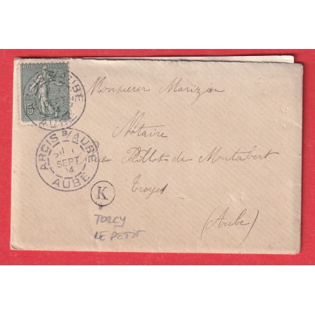 N°130 ARCIS SUR AUBE 1904 BOITE RURALE K TORCY LE PETIT