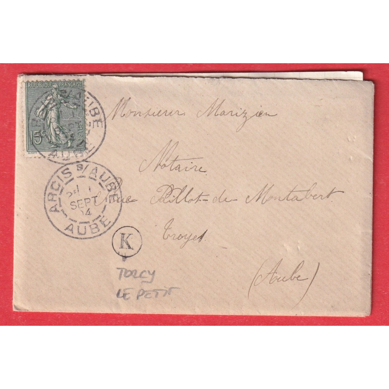 N°130 ARCIS SUR AUBE 1904 BOITE RURALE K TORCY LE PETIT