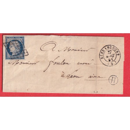 N°4 GRILLE BLERANCOURT AISNE 1851 INDICE 17 BOITE RURALE H