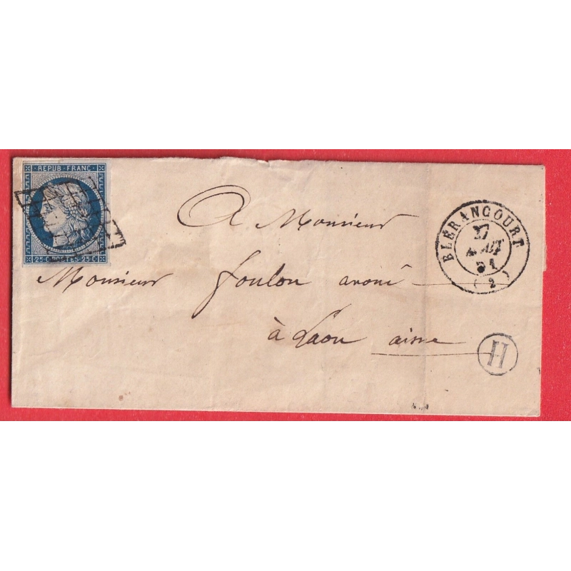 N°4 GRILLE BLERANCOURT AISNE 1851 INDICE 17 BOITE RURALE H