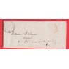 CAD TYPE 24 HUISSEAU SUR COSSON LOIRE ET CHER PP ROUGE FAUTE DE TIMBRE GUERRE 1870 RARE INDICE 18