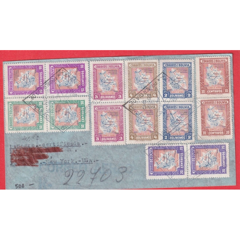 BOLIVIE BOLIVIA 20EME ANNIVERSAIRE 1ER VOL AVION POUR NEW YORK USA