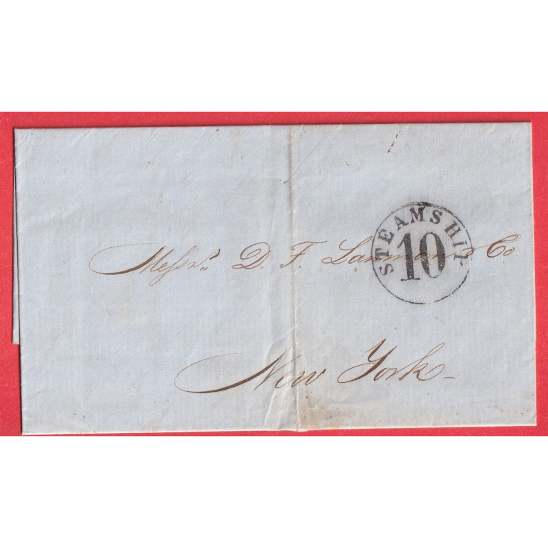 MATANZAS CUBA 1853 STEAMSHIP 10 NEW YORK ETATS UNIS AMERIQUE