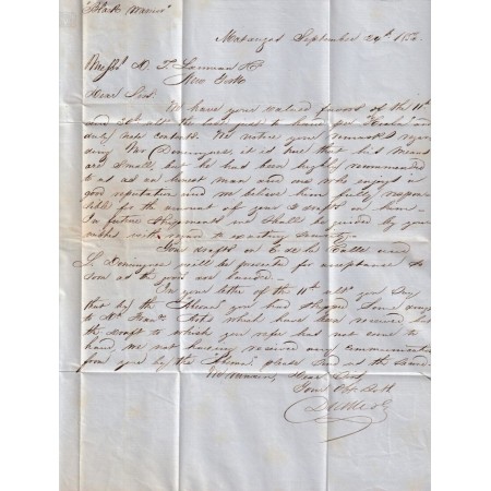 MATANZAS CUBA 1853 STEAMSHIP 10 NEW YORK ETATS UNIS AMERIQUE