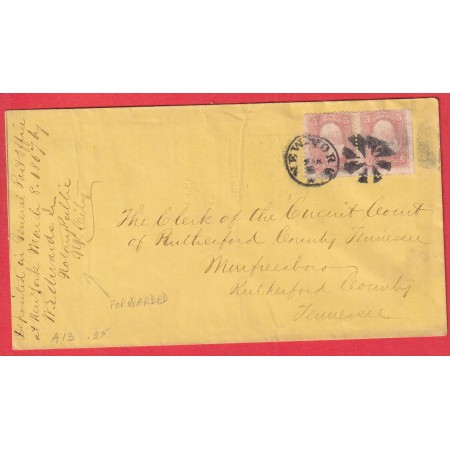 USA N°19 X2 NEW YORK TO TENNESSEE FORWARDED