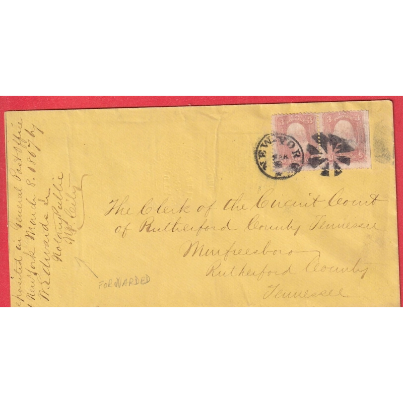 USA N°19 X2 NEW YORK TO TENNESSEE FORWARDED