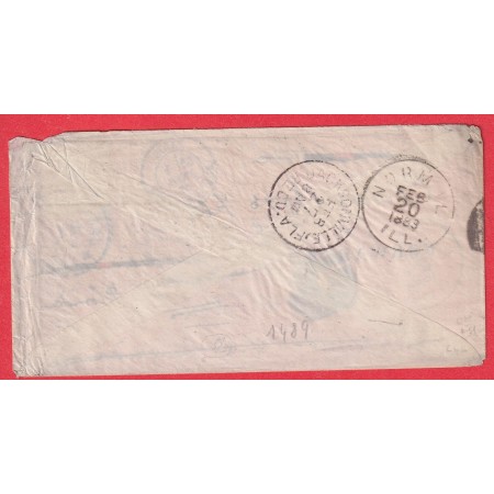 N°92 PARIS RUE BONAPARTE 1883 NORMAL ILLINOIS GRIFFE FORWARDED JACKSONVILLE FLORIDA