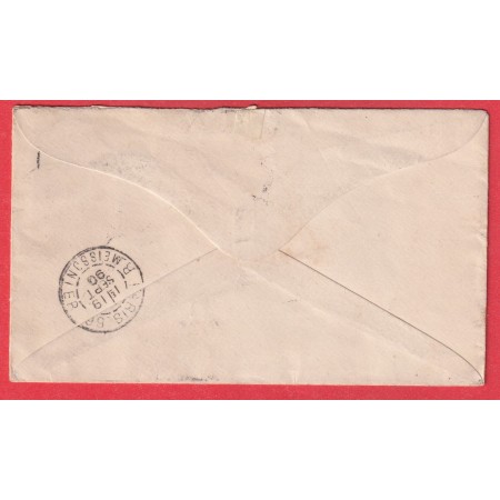 GRANDE BRETAGNE N°73 BEDFORD STREET LONDRES 1890 TAXE 30C NOIR TYPE DUVAL POUR PARIS