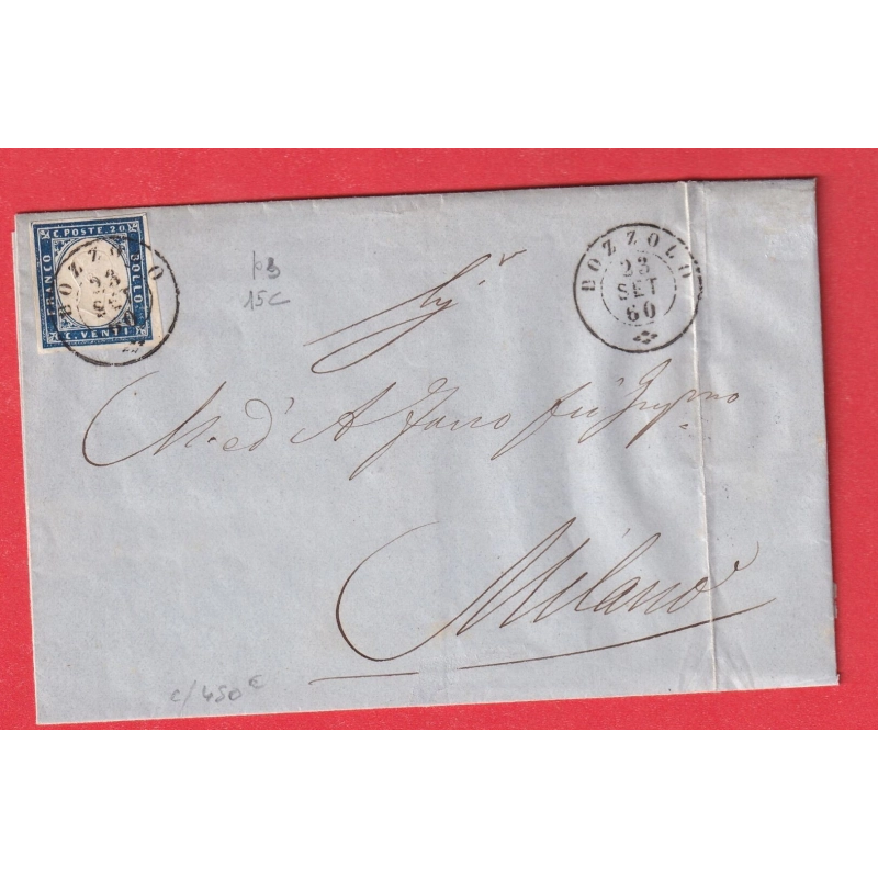 ITALIE SARDAIGNE N°12 BOZZOLO 1860 MILANO MILAN ITALIA SARDIGNA