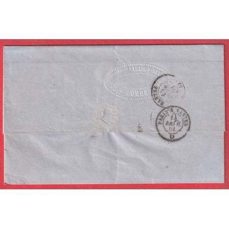 CAD POINTE A PITRE GUADELOUPE 1861 VOIE ANGLAISE ENTREE COL FR ANGL AMBULANT CALAIS POUR NANTES LOIRE INFERIEURE