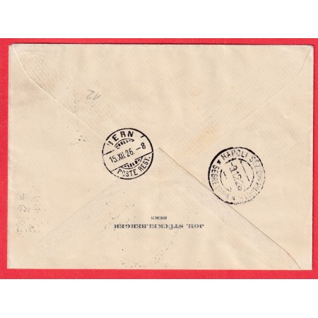 SUISSE N° 146 X3 PA N°3 + 6 PREMIER VOL ZURICH NAPLES NAPOLI REEXPEDIE BERN