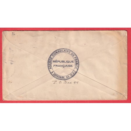 USA ETATS UNIS AMERIQUE ENTIER + TP SAVANNAH CALIFORNIA 1925 LIMOGES HAUTE VIENNE FRANCE