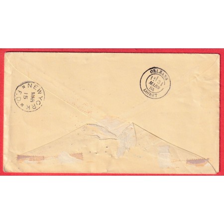 ENTIER ILLUSTRE 3 CENTS VERT LOCKPORT NEW YORK 1884 TAXE 10C NOIR TUPE DUVAL ORLEANS LOIRET