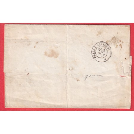 N°16 PAIRE PARIS BUREAU C  1858 PHILADELPHIE ETATS UNIS AMERIQUE USA FAIRE PART DE MARIAGE