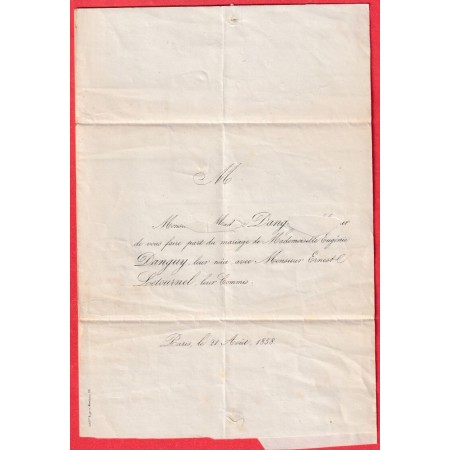 N°16 PAIRE PARIS BUREAU C  1858 PHILADELPHIE ETATS UNIS AMERIQUE USA FAIRE PART DE MARIAGE