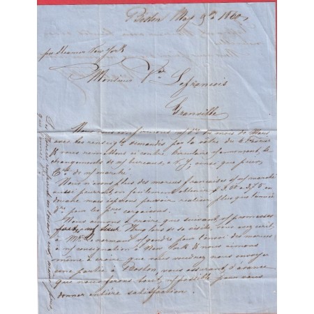 ETATS UNIS AMERIQUE USA BOSTON 1860 GRANVILLE MANCHE