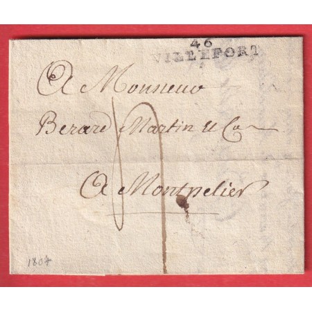 MARQUE 46 VILLEFORT LOZERE POUR MONTPELLIER 1807 INDICE 12