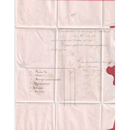 MARQUE MANUSCRIT DE CREON GIRONDE POUR BORDEAUX 1844 RARE NON SIGNALE