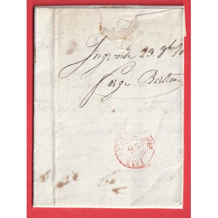 MARQUE 47 INGRANDE MAINE ET LOIRE EN ROUGE 31 X9 INDICE 13 1813 AU DOS CACHET ARRIVE ESSAI ANGERS