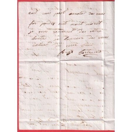 MARQUE 47 INGRANDE MAINE ET LOIRE EN ROUGE 31 X9 INDICE 13 1813 AU DOS CACHET ARRIVE ESSAI ANGERS