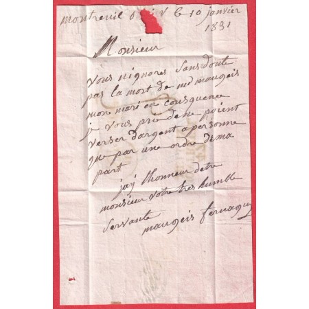 MARQUE 47 MONTREUIL BELLAY MAINE ET LOIRE 1831 SAUMUR INDICE 14