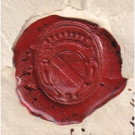 MARQUE P COURONNE PARIS JUILLET 1772 POUR DIJON LN°8 INDICE 12 BEAU CACHET DE CIRE