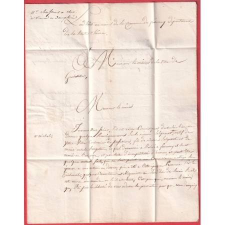 CURSIVE 69 FAVERNEY + MARQUE P69P VESOUL HAUTE SAONE 1831 GUEBWILLER HAUT RHIN RARE COMBINAISON