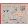 CHINE CHINA LETTRE RECOMMANDE PEKING 2 1923 PARIS VIA SHANGHAI