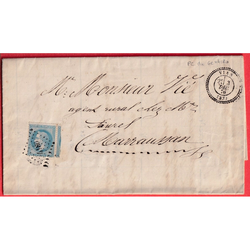 N°29 PC DU GC 4180 VIAS HERAULT NON SIGNALE PAR POTHION AVEC CAD TYPE 24 POUR MARRAUSSAN