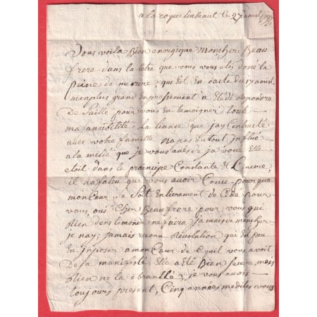 DEBOURSE DEB MARMANDE LOT ET GARONNE 1797 RARE INDICE 23 DEPART AGEN