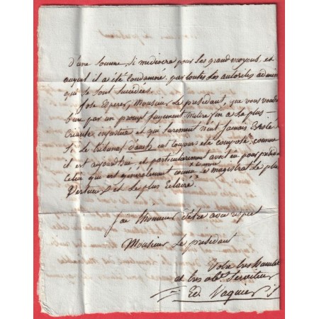 MARQUE PORT PAYE EN ROUGE + MARQUE 45 NERAC AN8 1800 LOT ET GARONNE 24X7 POUR AUCH TEXTE AVEC BILLET ANNOTATIONS