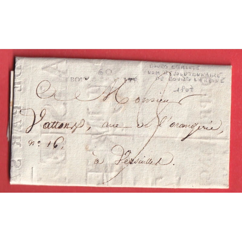 MARQUE REVOLUTIONNAIRE 60 BOURG EGALITE SEINE BOURG LA REINE 1807 SUR AFFICHE VENTE DE MAISON 43X9 INDICE 19