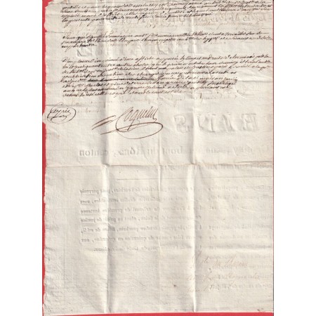 MARQUE REVOLUTIONNAIRE 60 BOURG EGALITE SEINE BOURG LA REINE 1807 SUR AFFICHE VENTE DE MAISON 43X9 INDICE 19