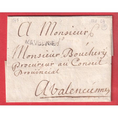 MARQUE MAUBEUGE NORD LN°4 1711 VALENCIENNES INDICE 19