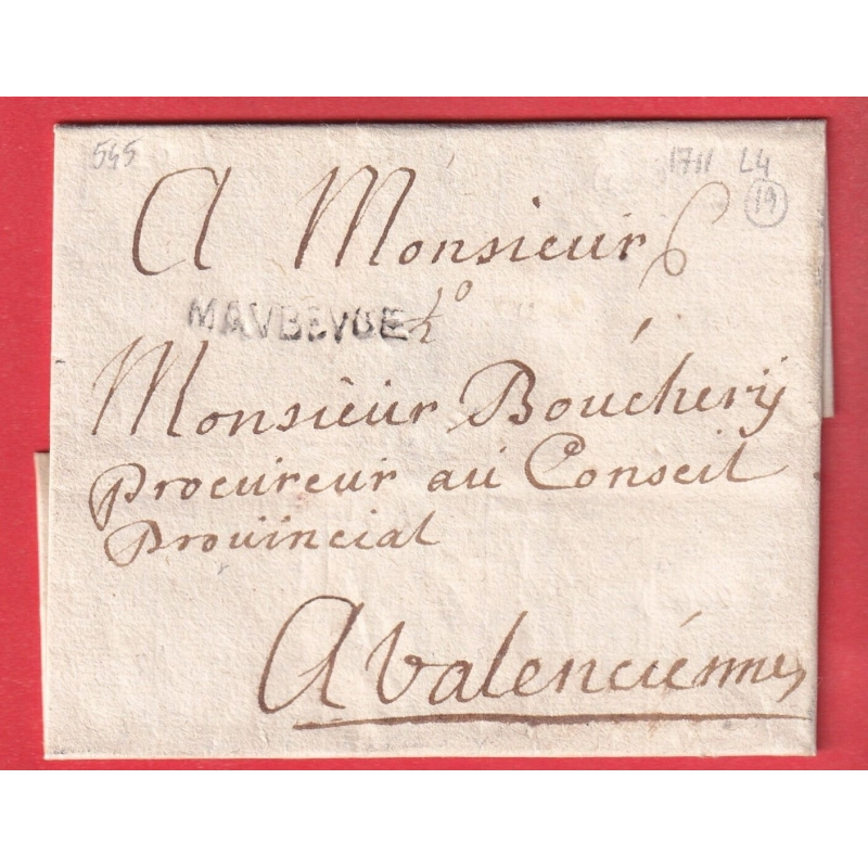 MARQUE MAUBEUGE NORD LN°4 1711 VALENCIENNES INDICE 19