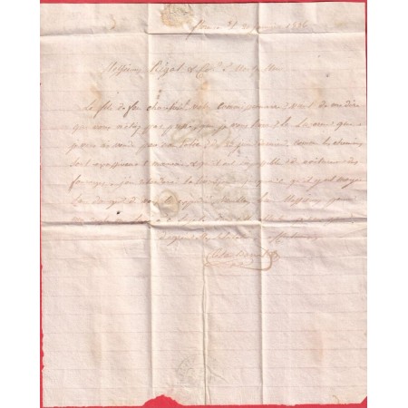 CAD TYPE 11 MEZE HERAULT TAXE 2 FABRICATION LOCALE 1836 CURSIVE 33 MARSEILLAN DECIME + BOITE RURALE G FLORENSAC